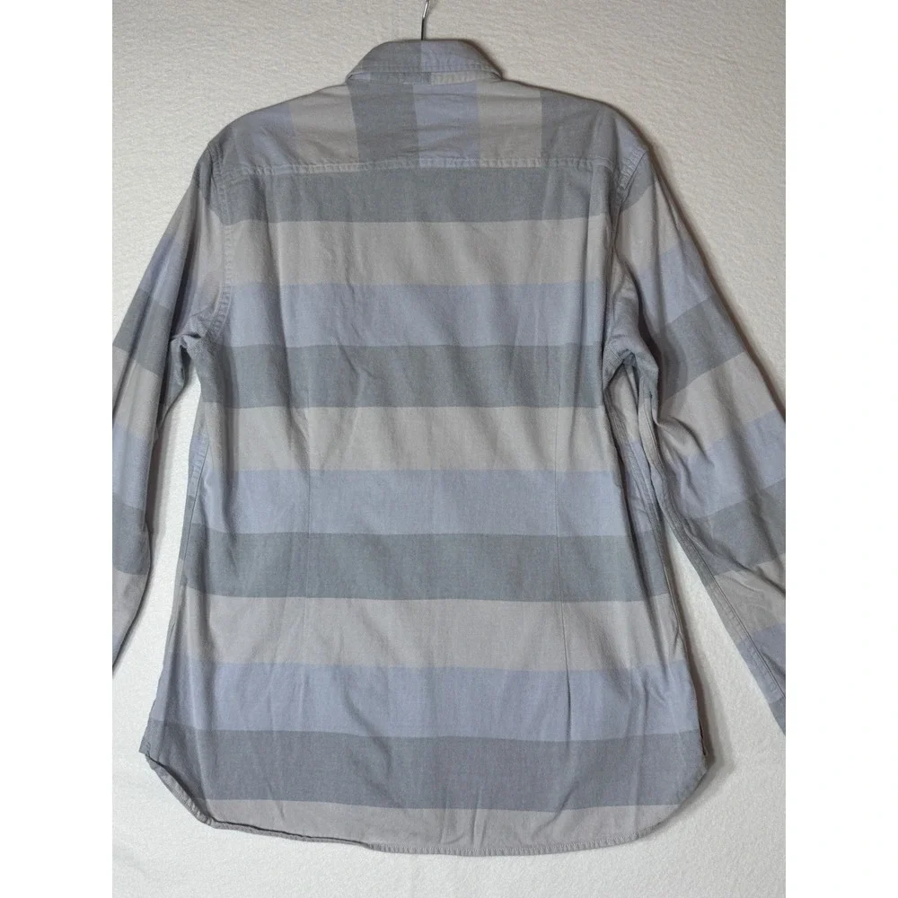 Barbour Sailor Shirt Men's Long Sleeve Button Down Plaid Blue Grey Size‎ M
